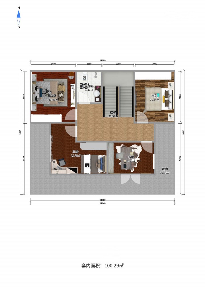 集装箱别墅室内设计2楼