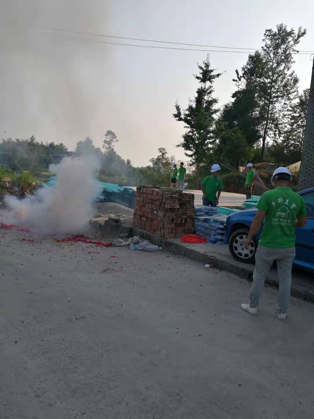 乡野美墅新型轻钢结构别墅建房施工开工现场