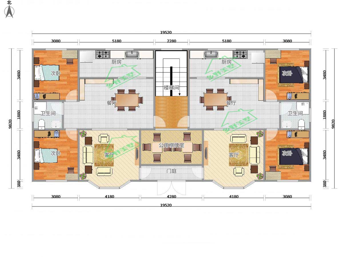 美式二层集装箱别墅平面图