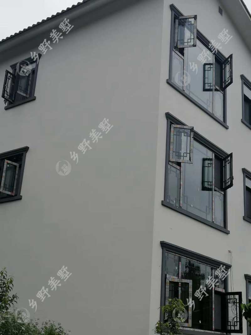 简阳中式风格轻钢四合院别墅实拍图