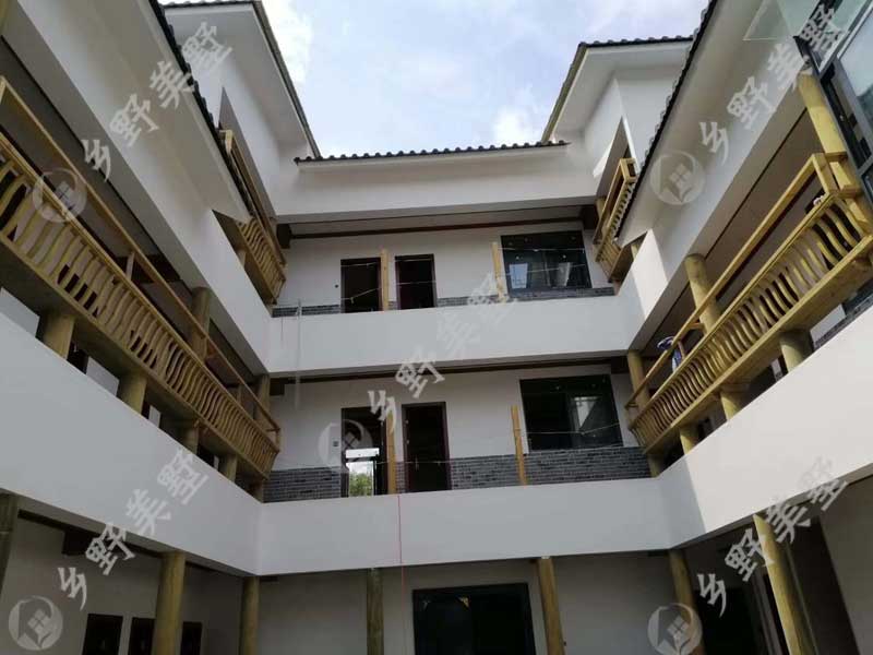 简阳中式风格轻钢四合院别墅实拍图