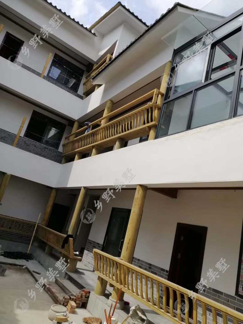 简阳中式风格轻钢四合院别墅实拍图