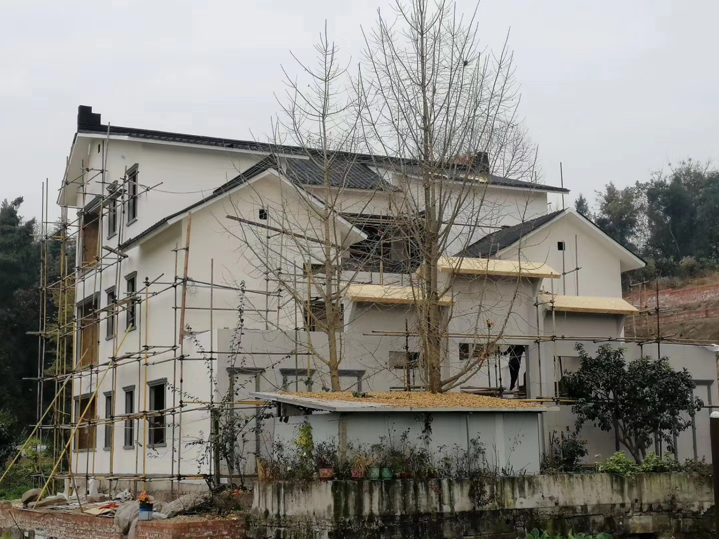 农村轻钢结构别墅四合院